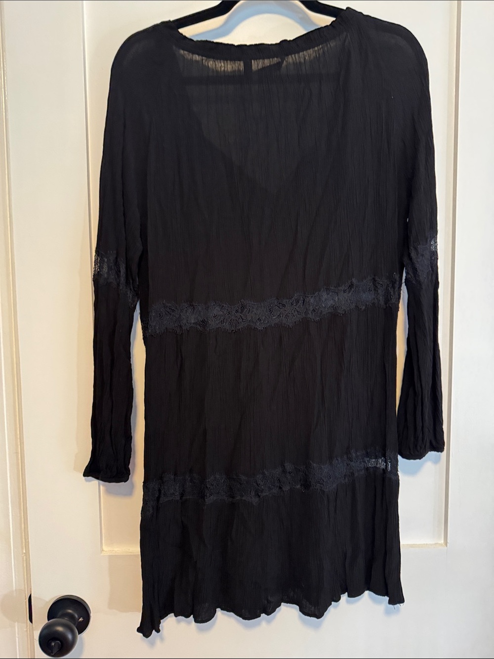 Zara Woman Black Lace-Band Mini Dress Size Medium